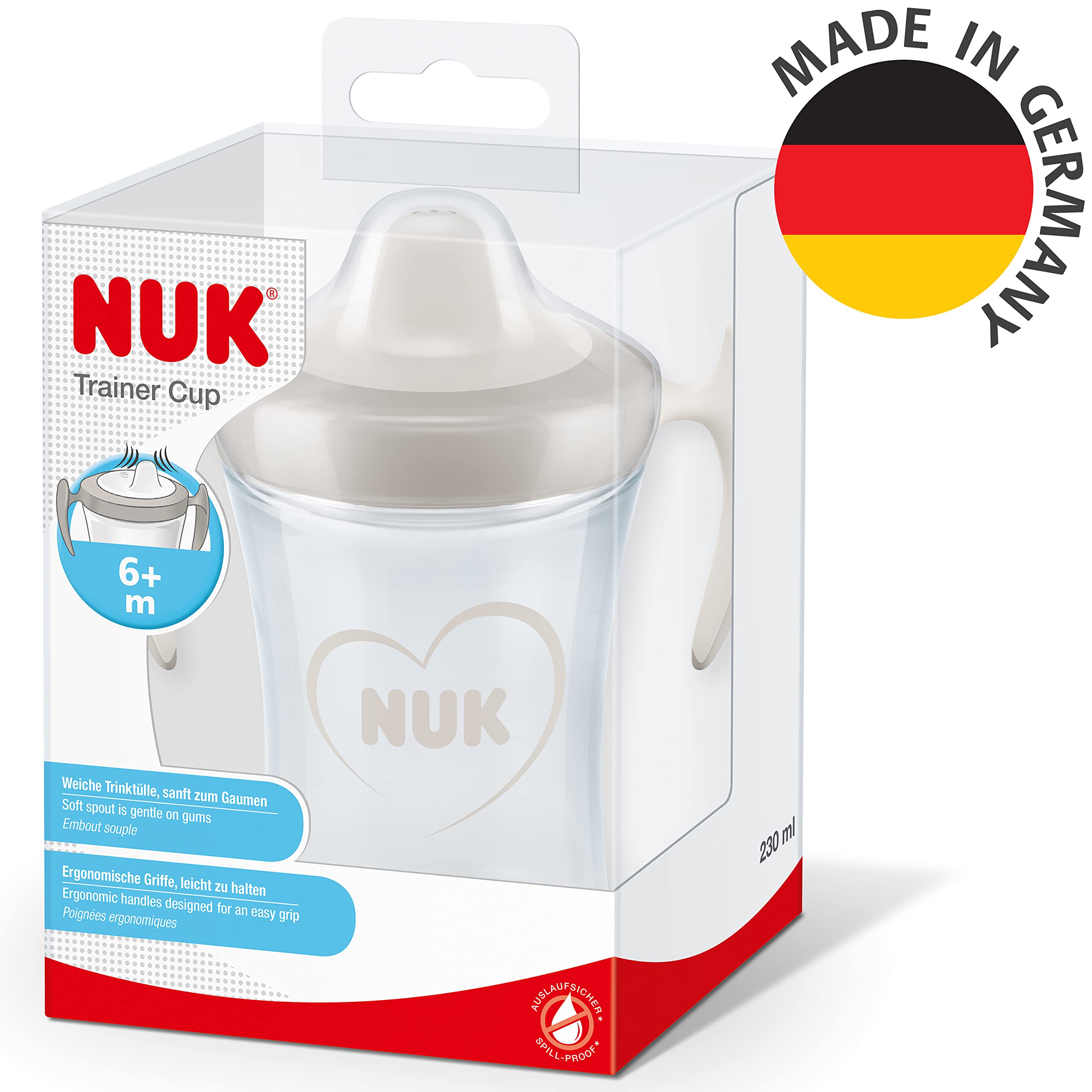 nuk-trainer-cup-bicchiere-antigoccia-6-mesi-230-ml-con-beccuccio-morbido-manigli image 7