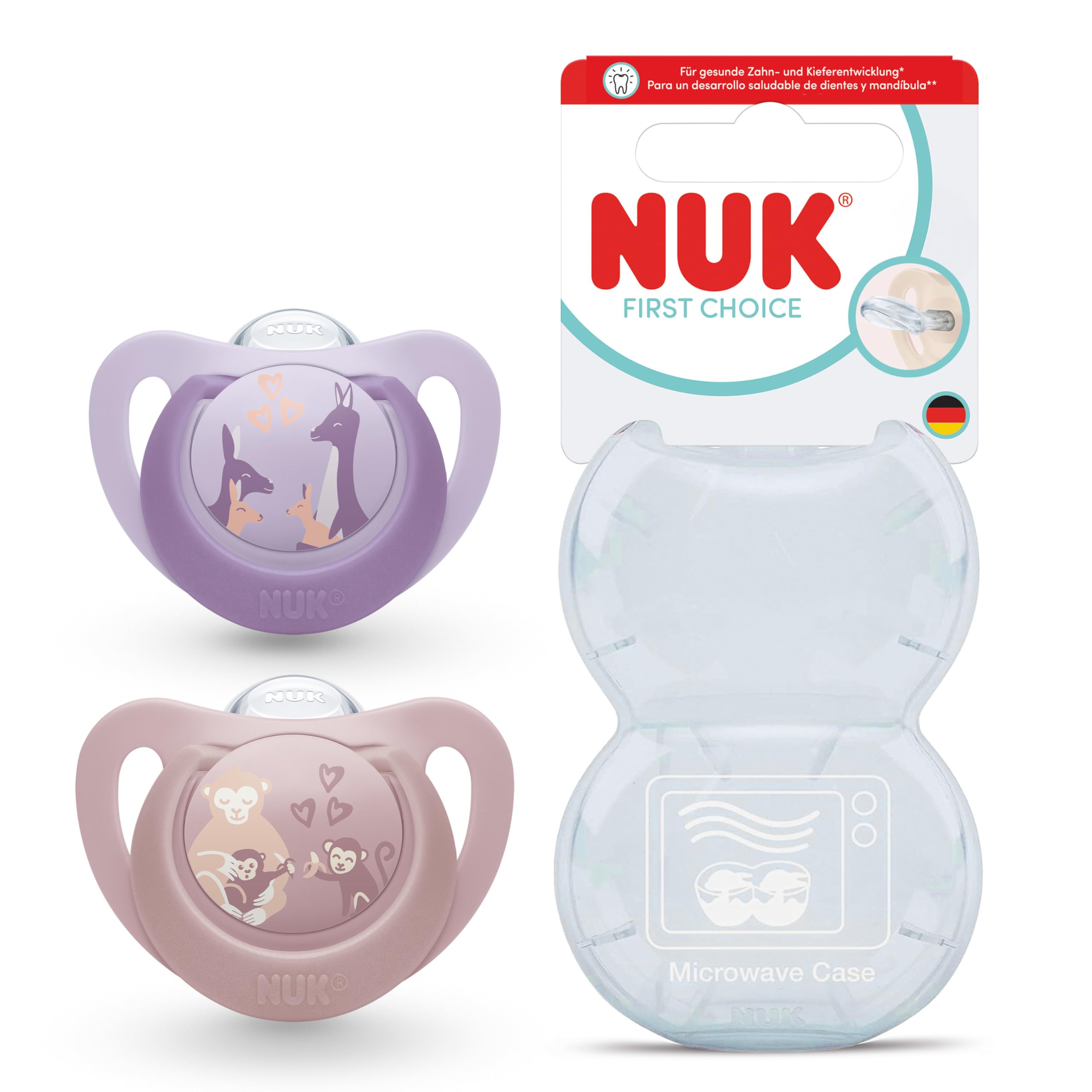 nuk-first-choice-ciuccio-ortodontico-6-18-mesi-calma-il-99-dei-bambini-scimmia-c image 1