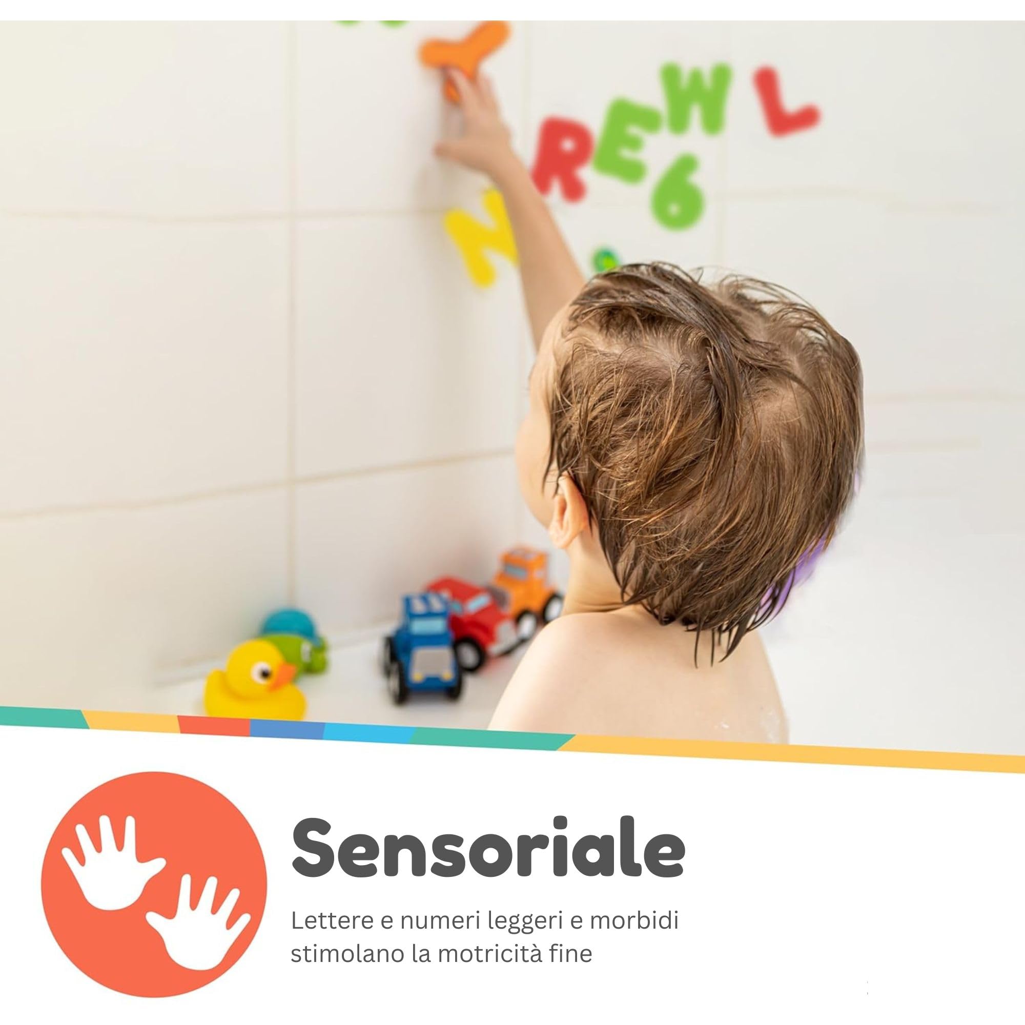 nuby-lettere-e-numeri-in-schiuma-per-il-bagno-36-pezzi-multicolori-aderenti-alle image 3