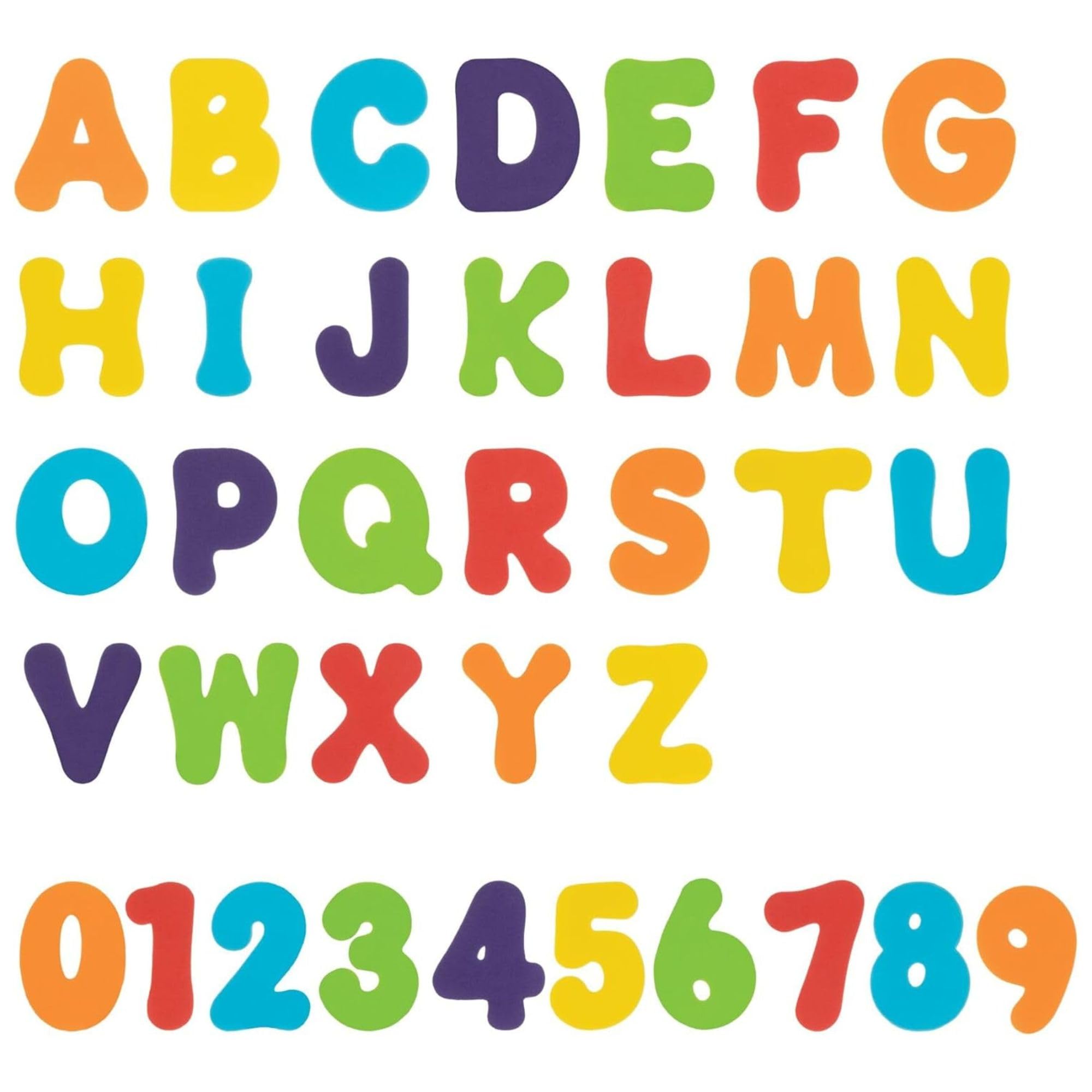 nuby-lettere-e-numeri-in-schiuma-per-il-bagno-36-pezzi-multicolori-aderenti-alle image 1