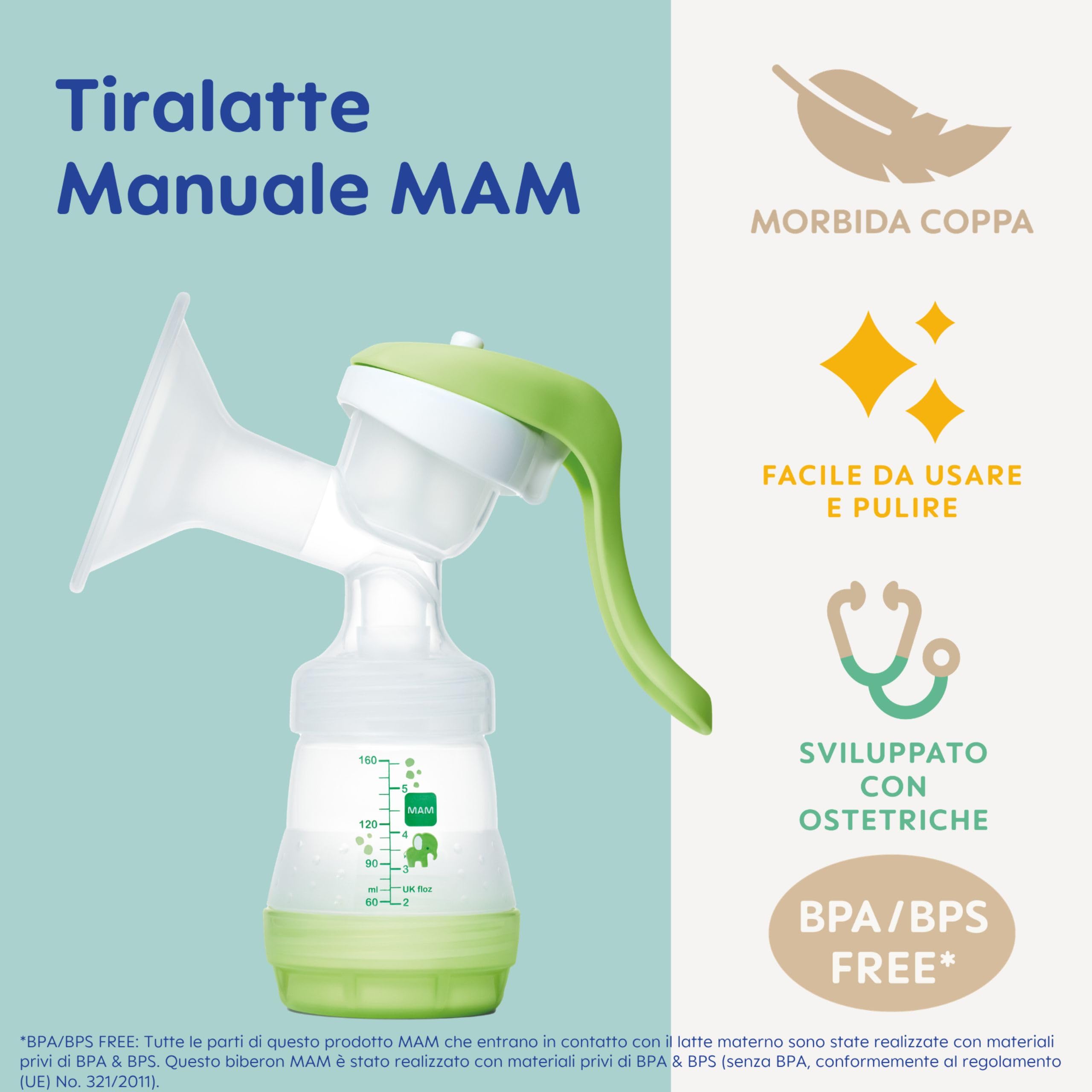 mam-tiralatte-manuale-con-biberon-easy-start-anti-colic-160-ml-coppa-in-silicone image 2