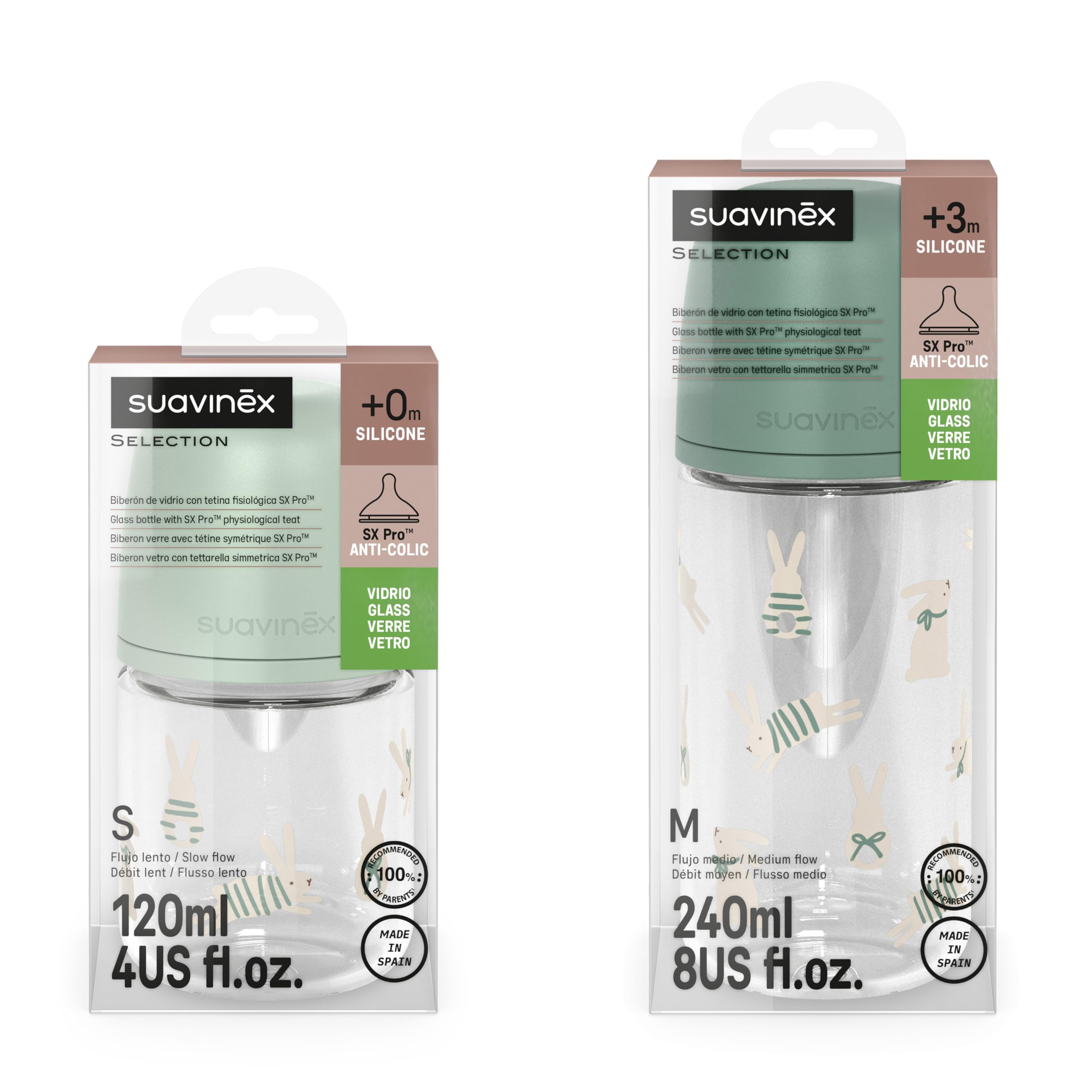 suavinex-confezione-2-biberon-vetro-120ml-240ml-sx-pro-wonder-verde-tettarella-a image 8