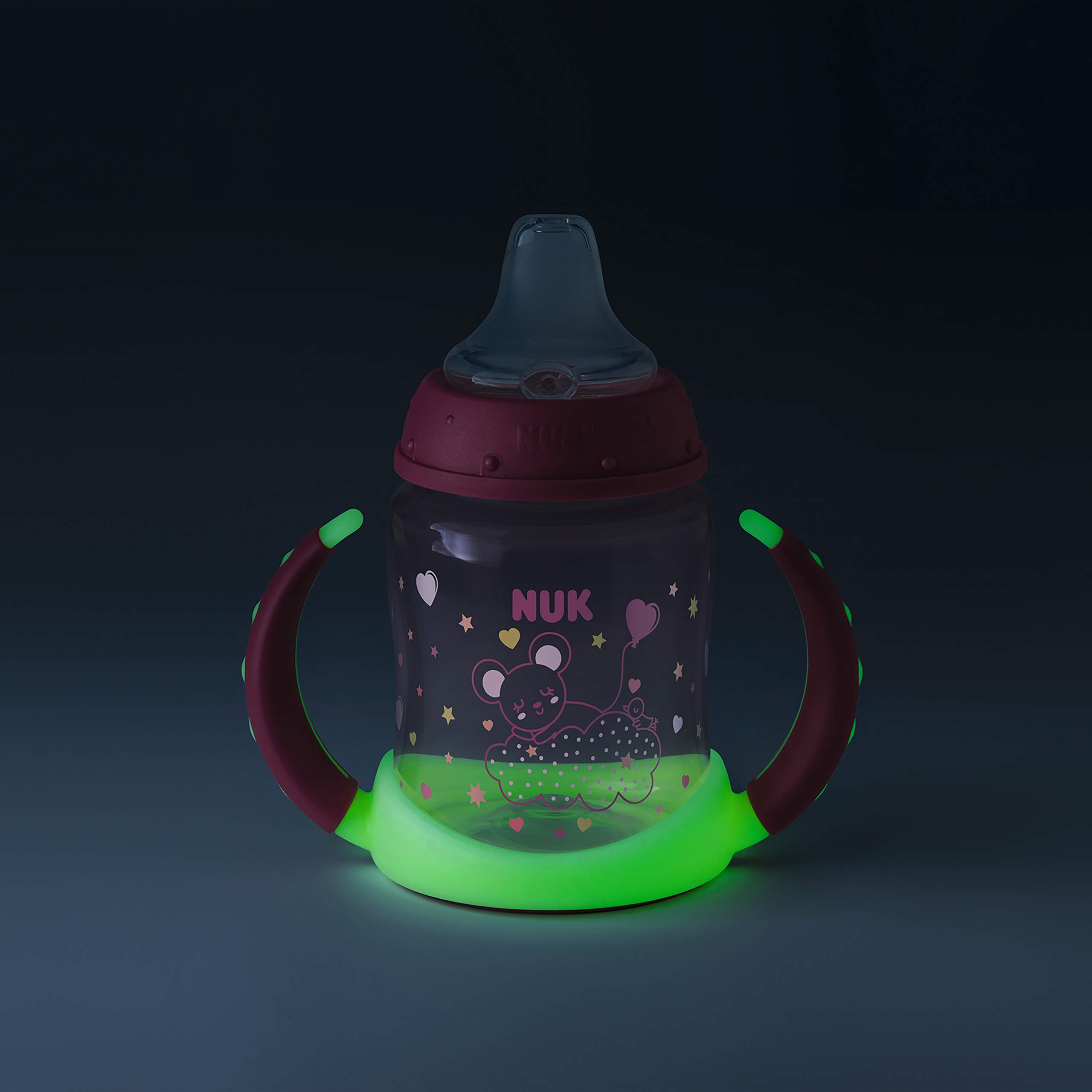 nuk-first-choice-bevimpara-learning-cup-night-rosa-150-ml-6-18-mesi-effetto-glow image 7