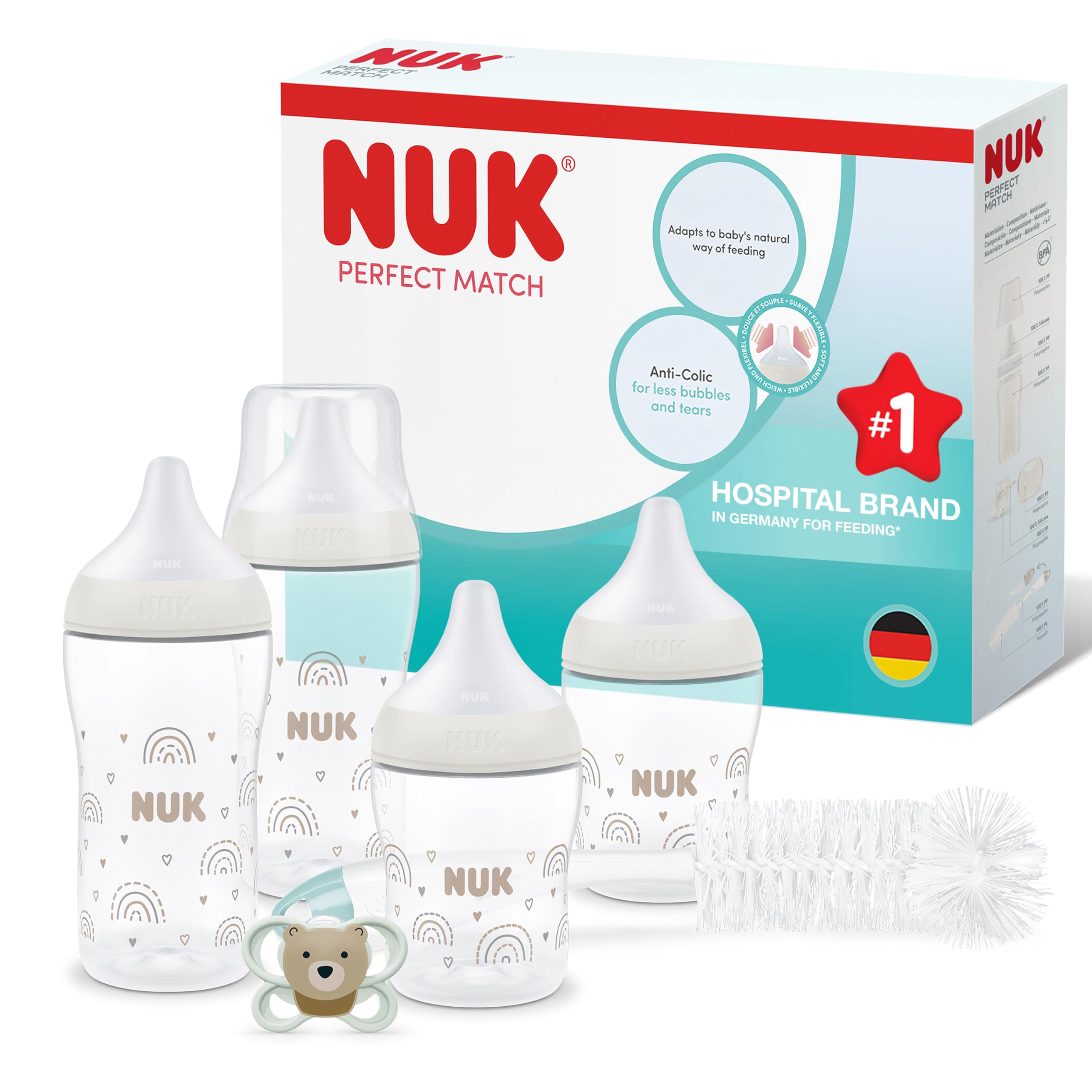 nuk-perfect-match-perfect-start-set-biberon-anti-colica-0-6-mesi-4-biberon-2-tet image 1