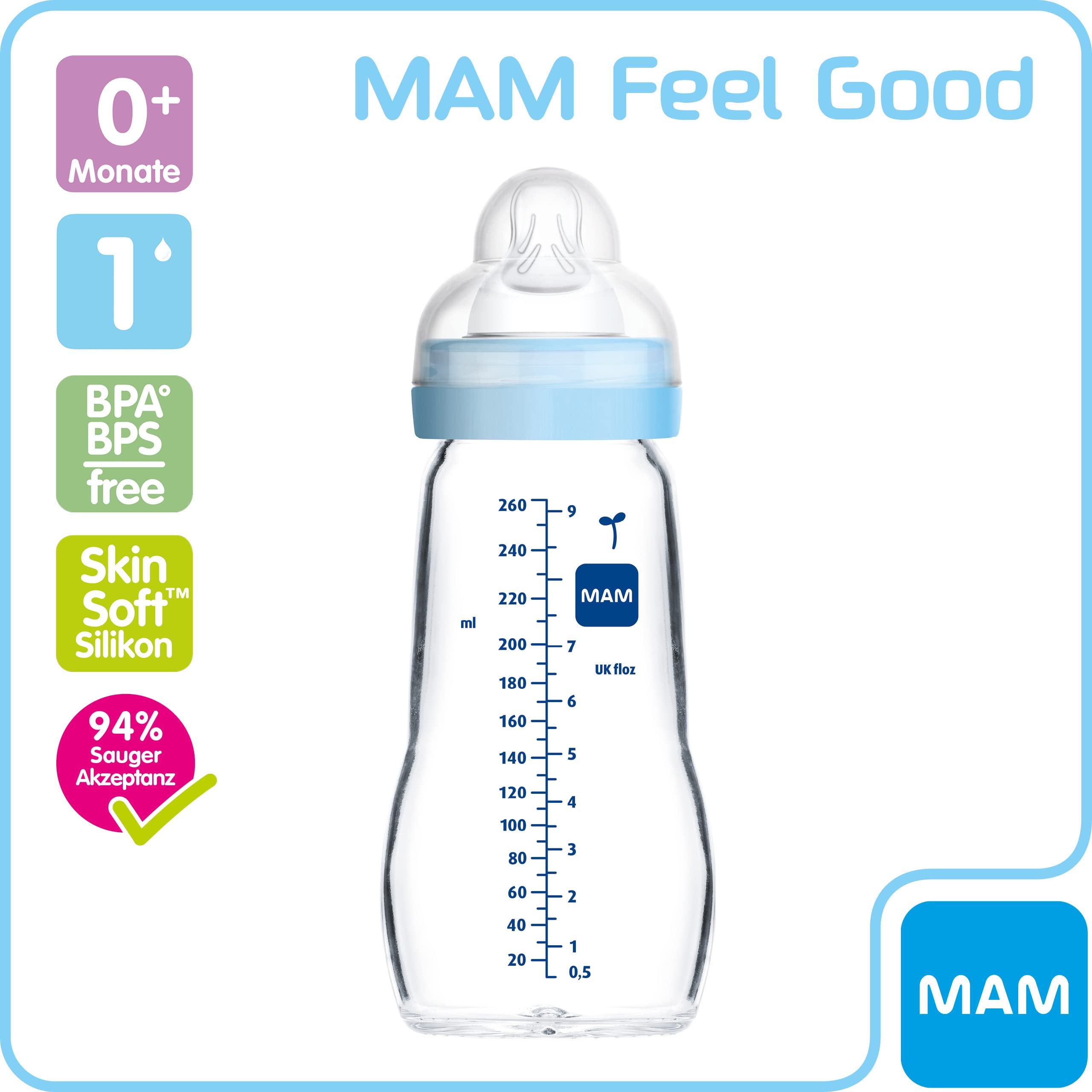 mam-feel-good-biberon-in-vetro-260-ml-con-tettarella-silicone-skinsoft-misura-1- image 3