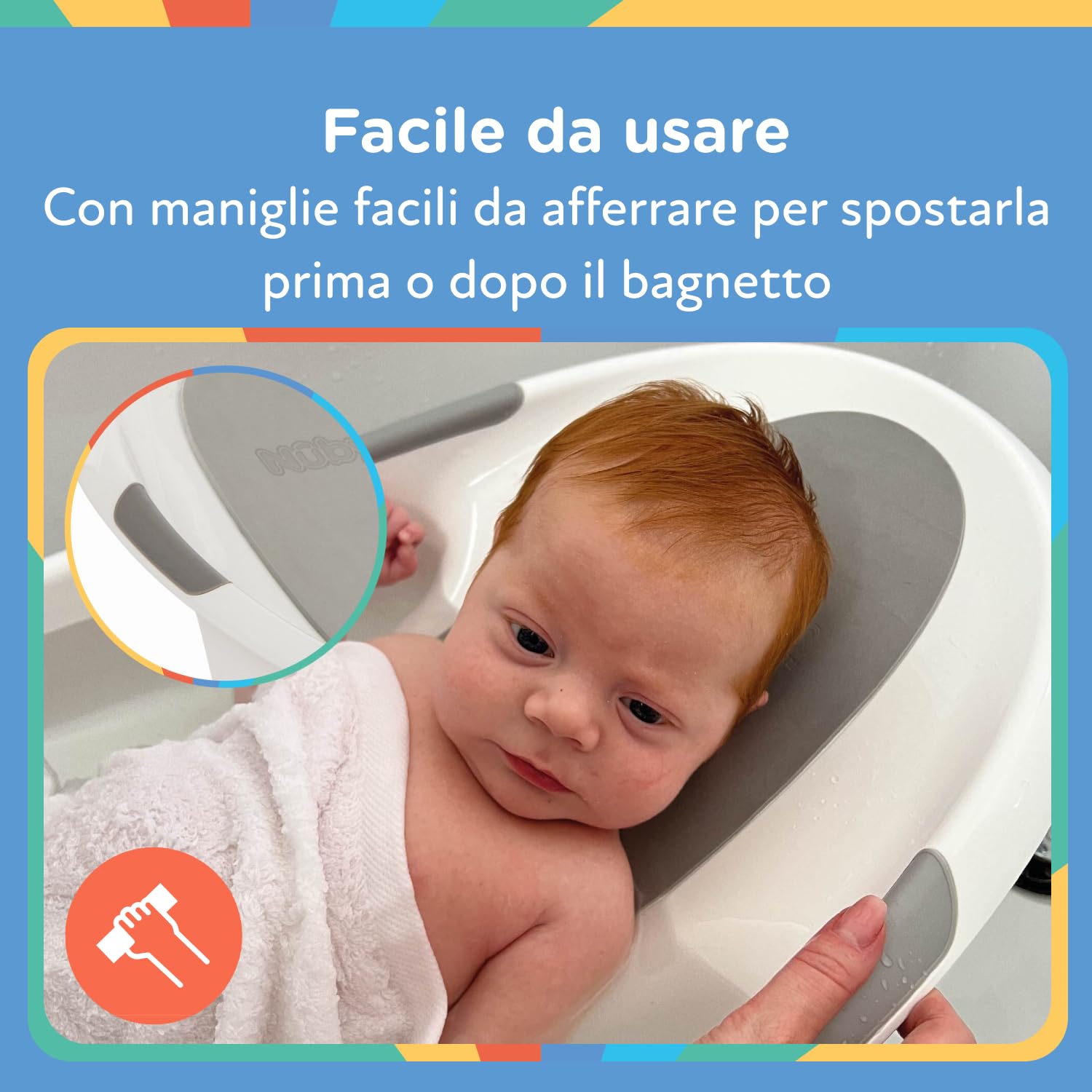 nuby-vaschetta-bagnetto-neonato-con-supporto-testa-e-base-antiscivolo-bianca-e-g image 4