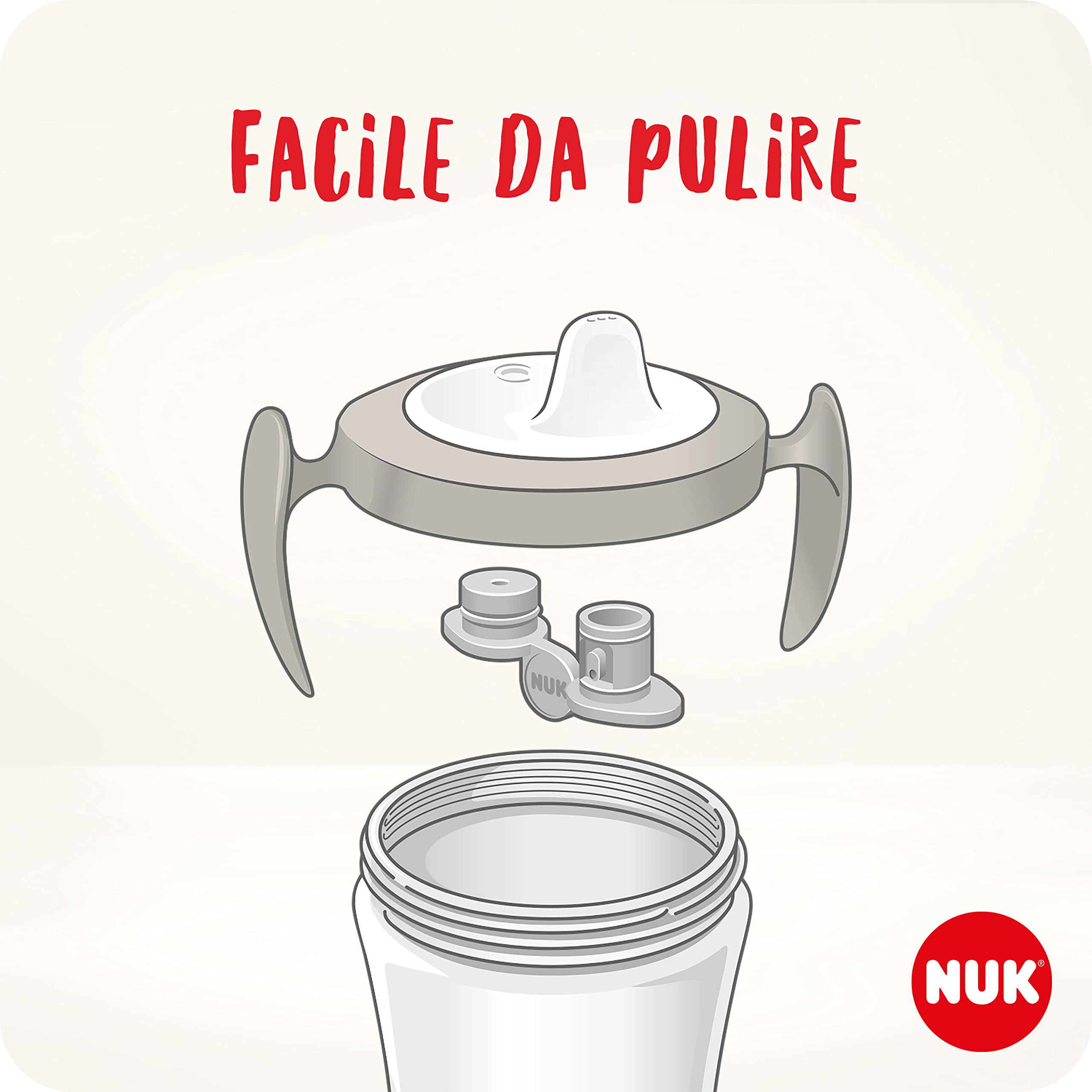 nuk-trainer-cup-bicchiere-antigoccia-6-mesi-230-ml-con-beccuccio-morbido-manigli image 5