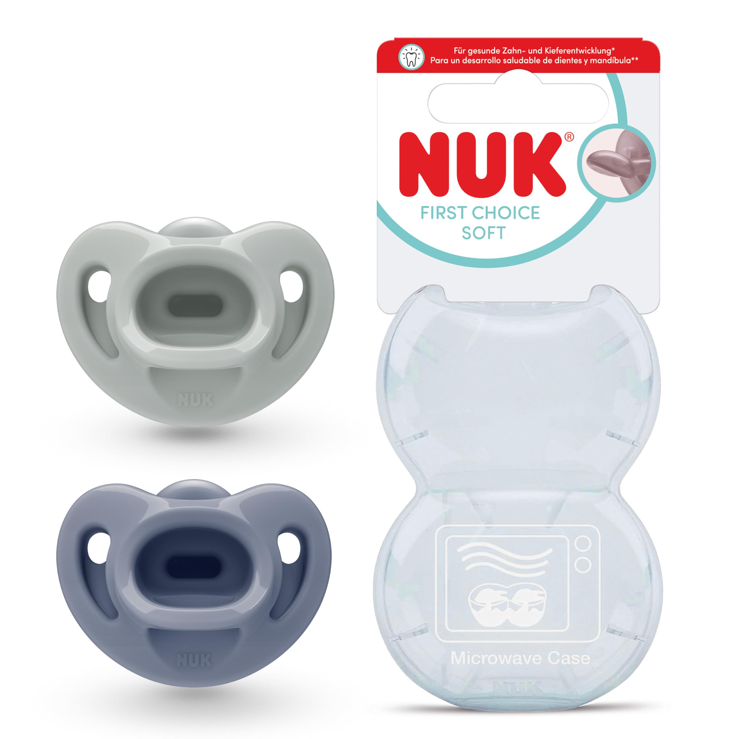 nuk-first-choice-soft-succhietto-ortodontico-per-bambini-0-6-mesi-100-silicone-s image 1