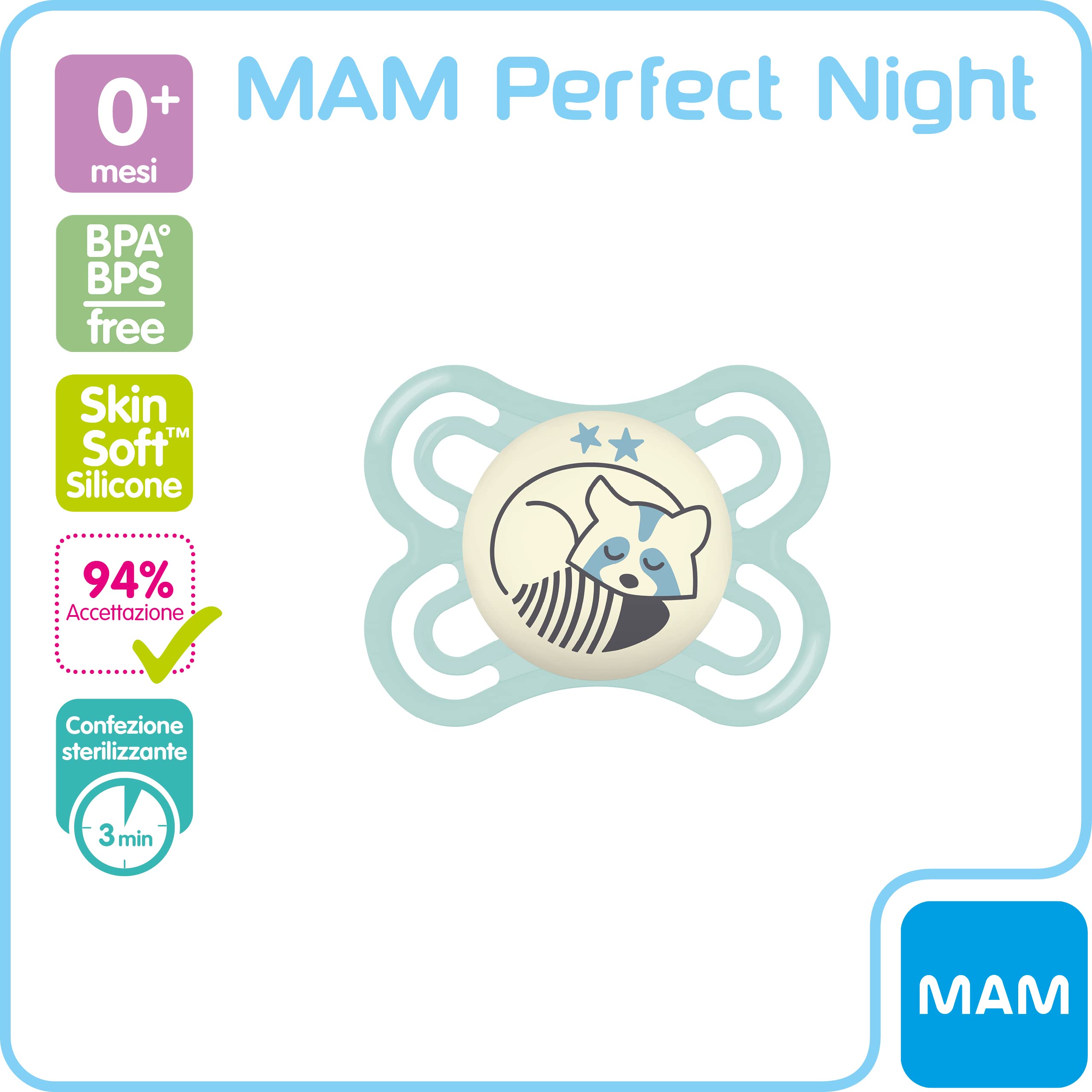 mam-perfect-night-ciuccio-luminoso-orthodontico-in-silicone-skinsoft-con-custodi image 2