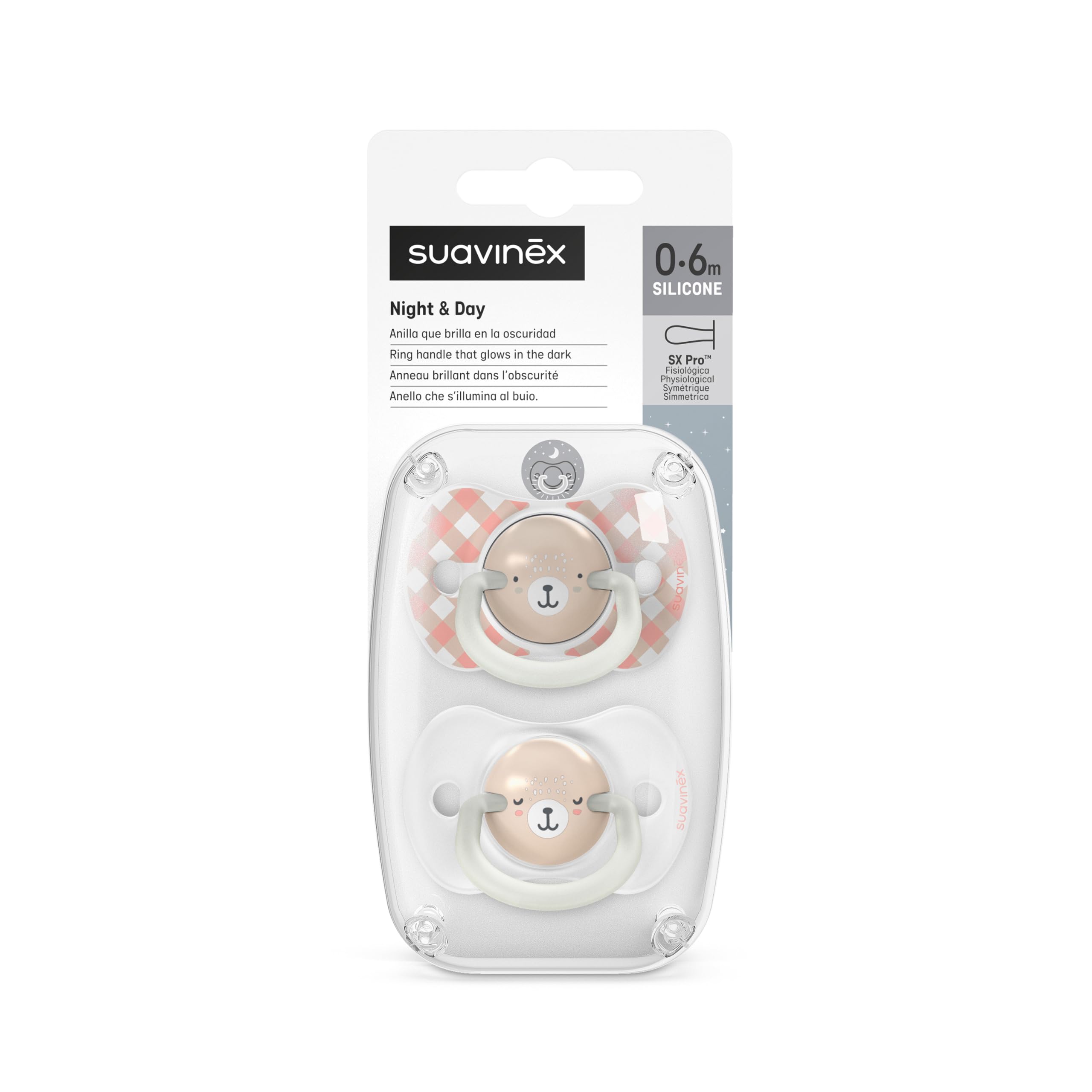 suavinex-ciucci-luminosi-2-pezzi-0-6-mesi-tettarella-simmetrica-sx-pro-in-silico image 3