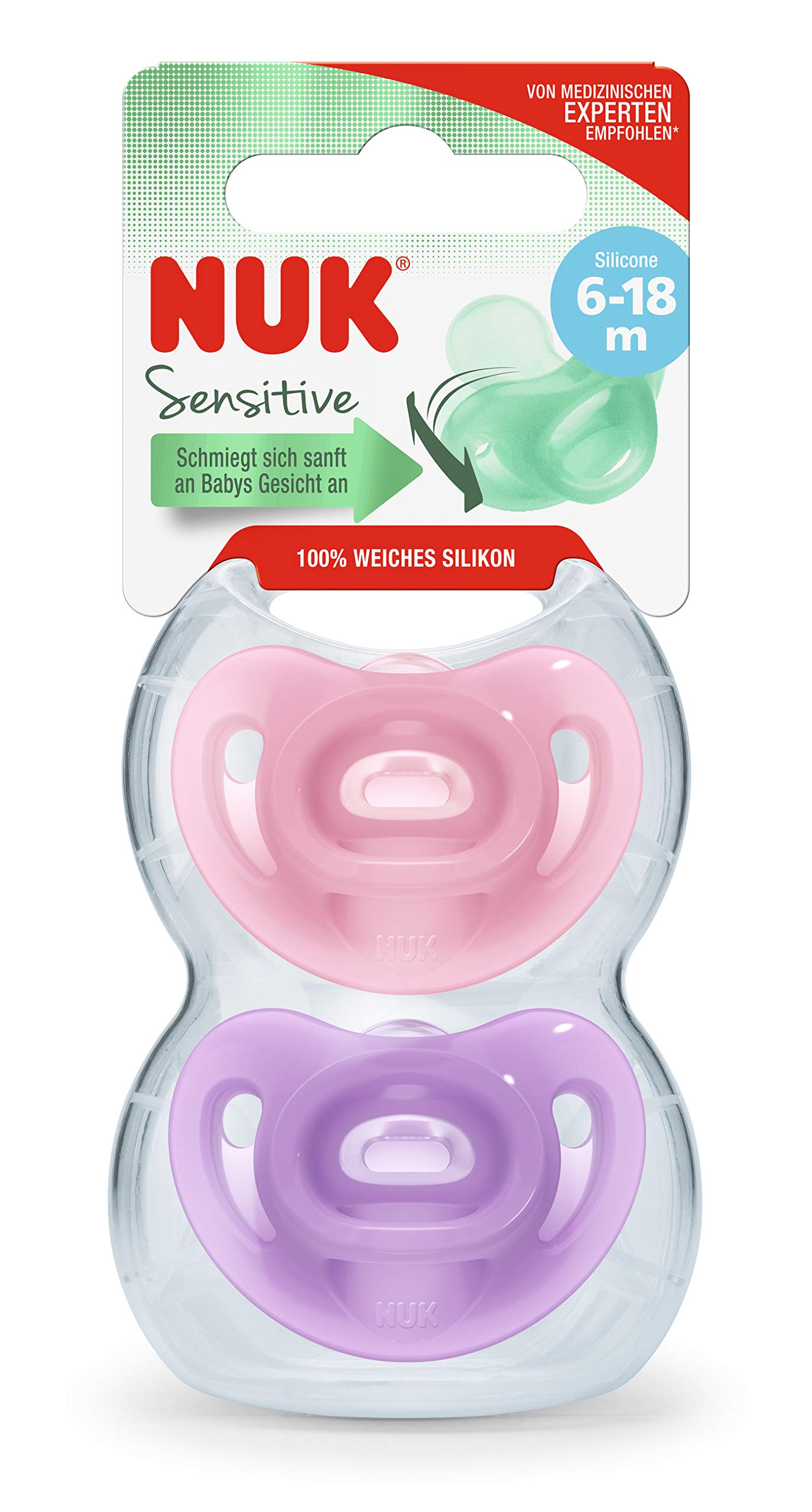 nuk-ciuccio-sensitive-100-silicone-morbido-scudo-a-forma-di-cuore-per-pelle-sens image 2