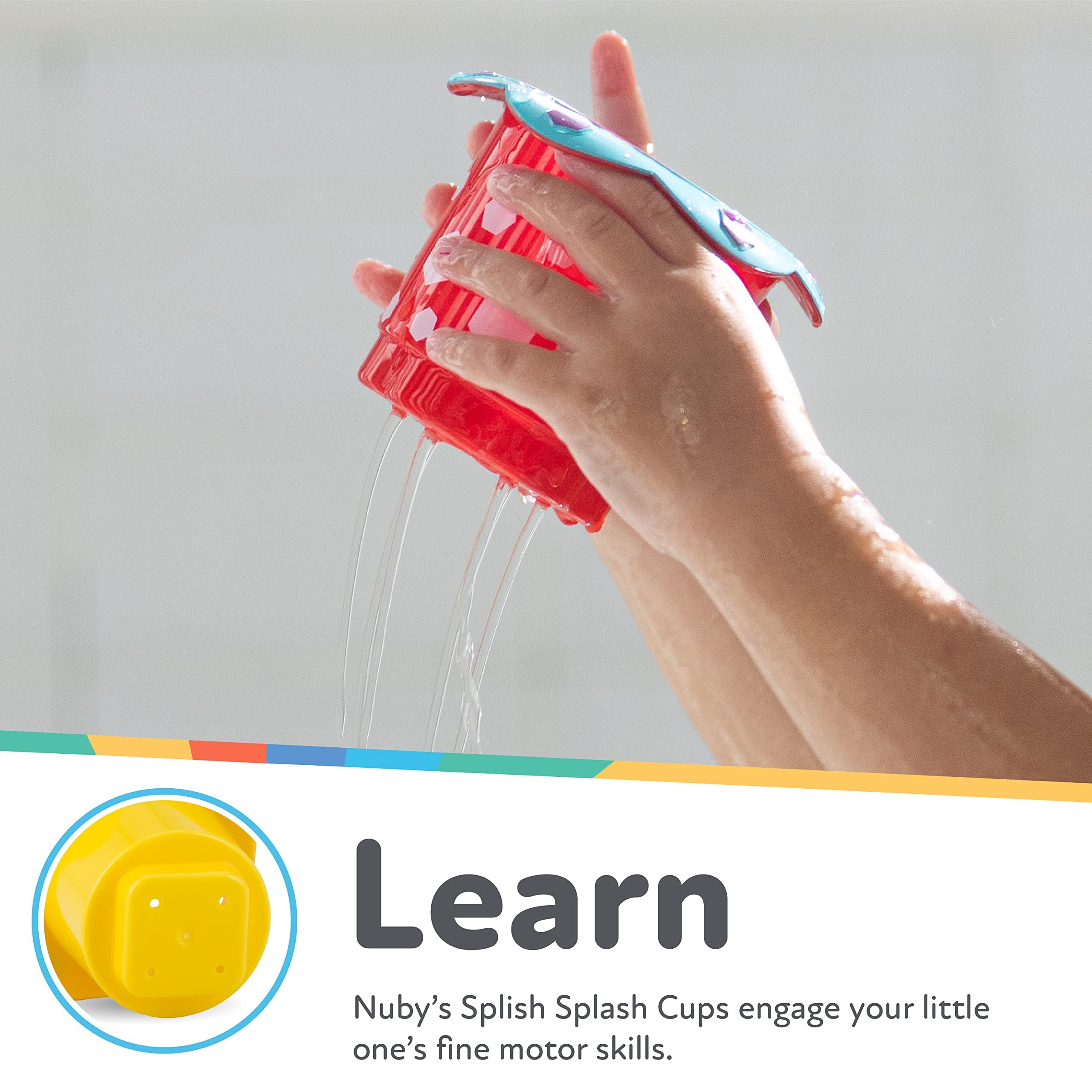 nuby-splish-splash-set-5-bicchieri-da-bagno-impilabili-in-silicone-giocattolo-ed image 4
