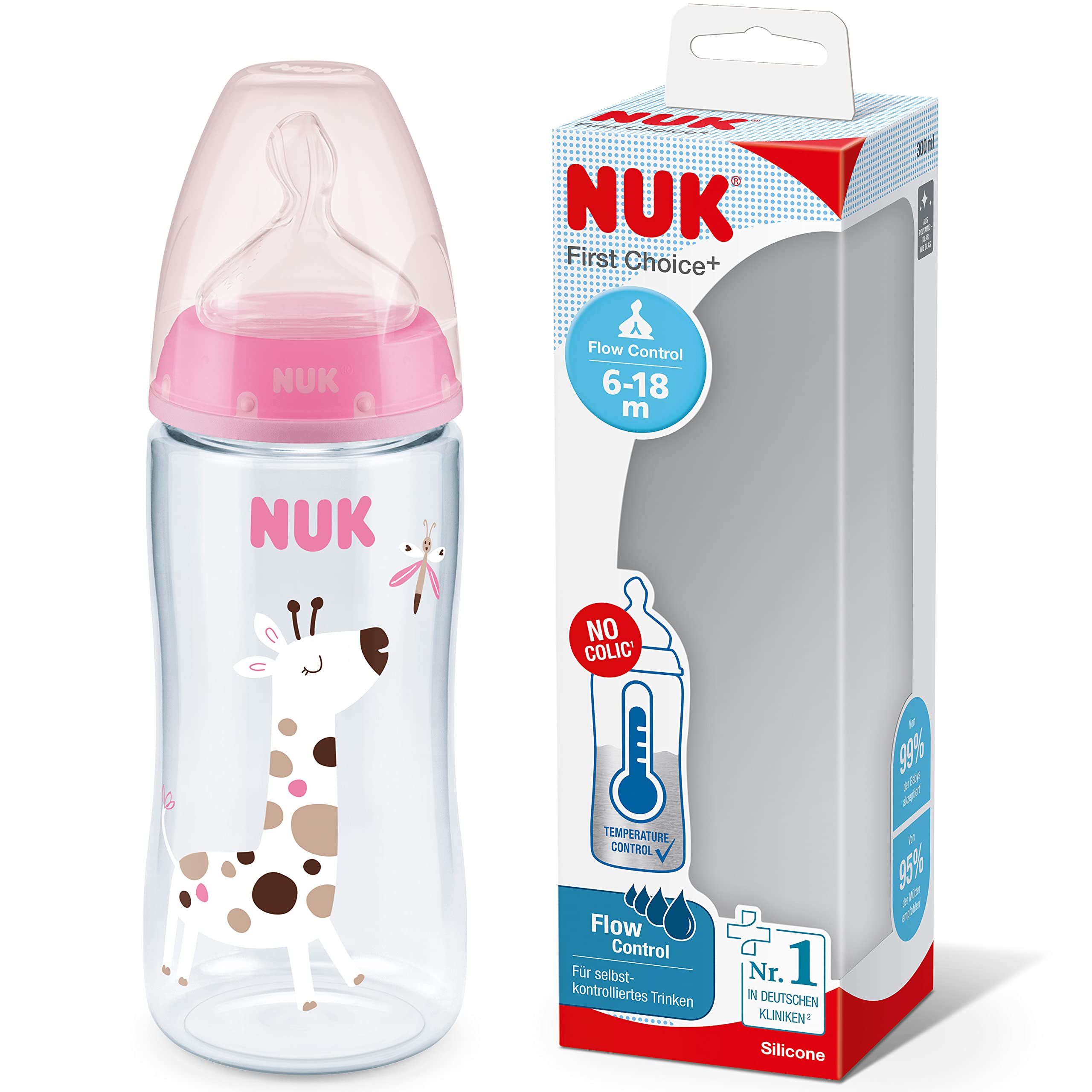 nuk-first-choice-biberon-300-ml-6-18-mesi-controllo-temperatura-taglio-a-y-antic image 1