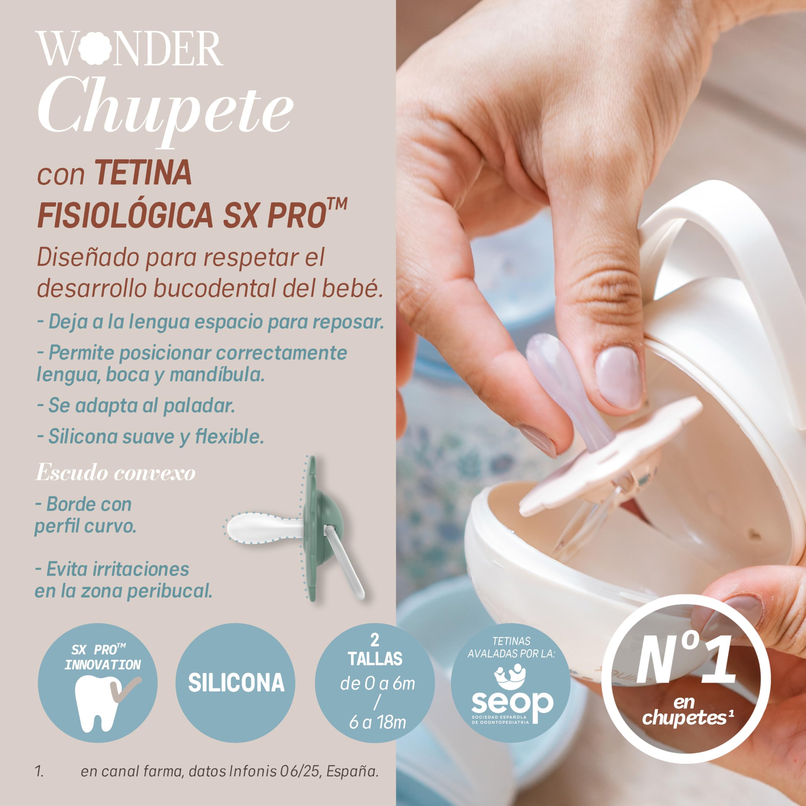 suavinex-ciuccio-wonder-0-6-mesi-con-tettarella-fisiologica-sx-pro-in-silicone-e image 3