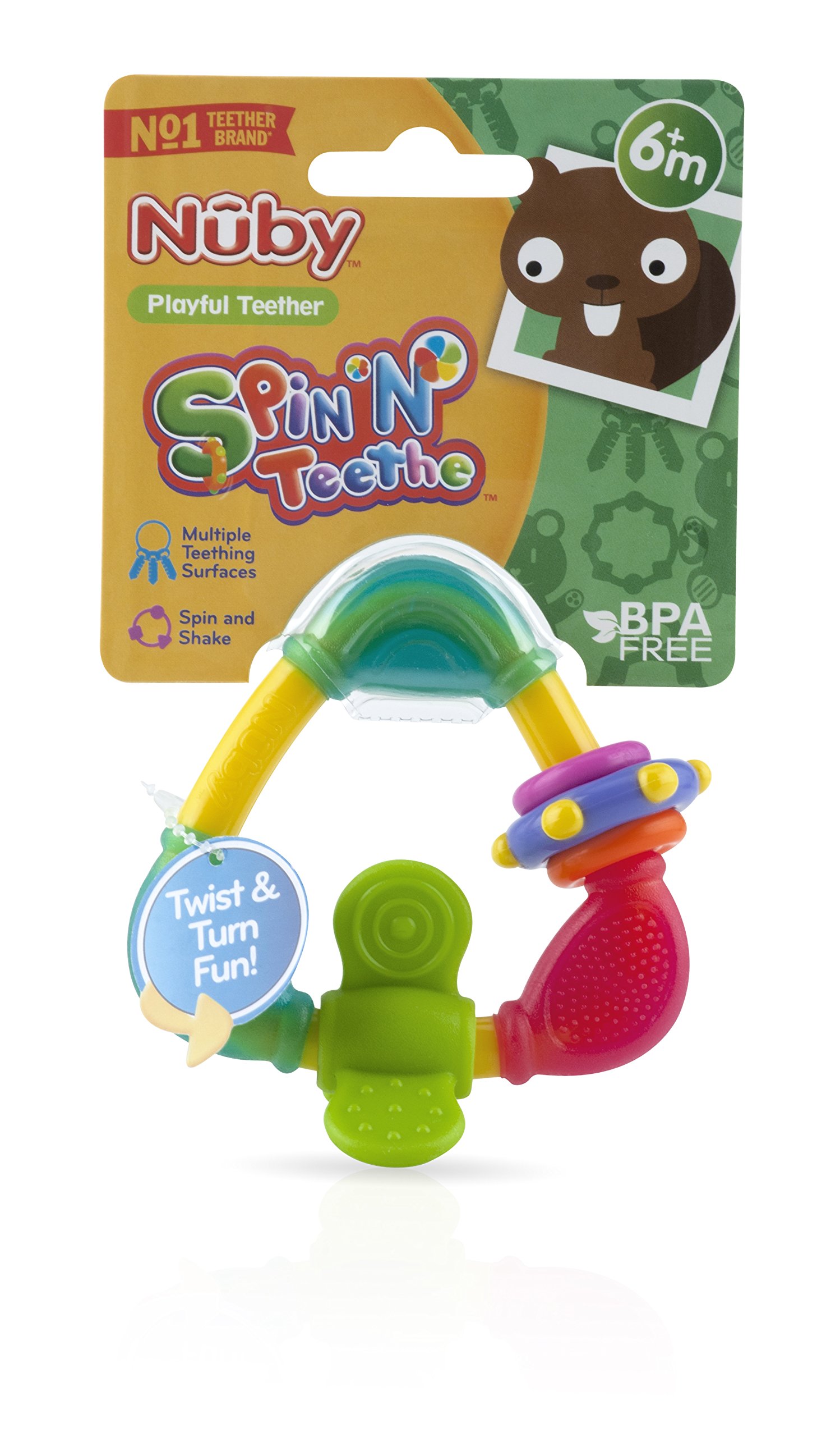 nuby-spin-n-teether-664-giocattolo-dentizione-rotante-morbide-superfici-massaggi image 3