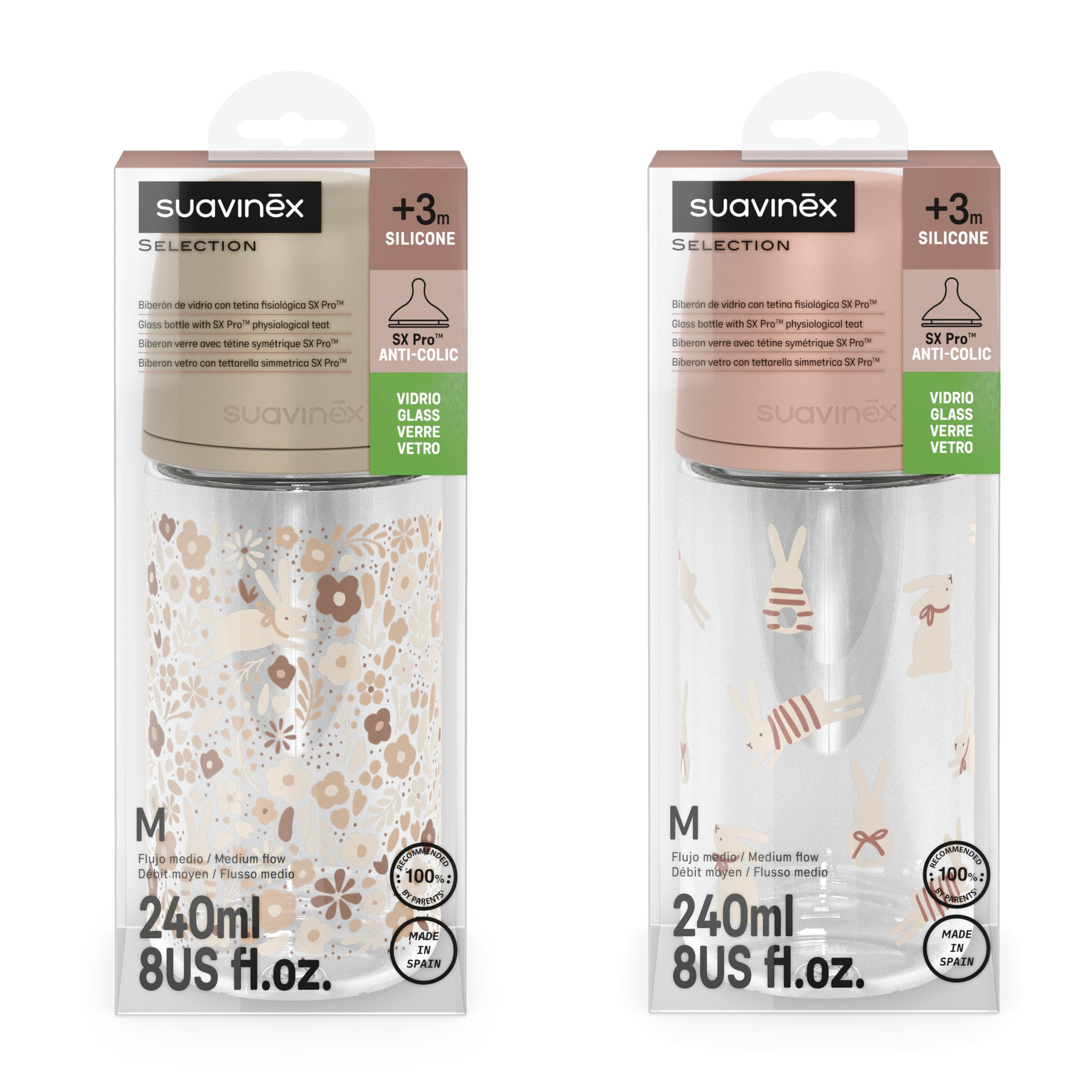 suavinex-confezione-2-biberon-vetro-240-ml-flusso-medio-m-con-tettarella-sx-pro- image 2