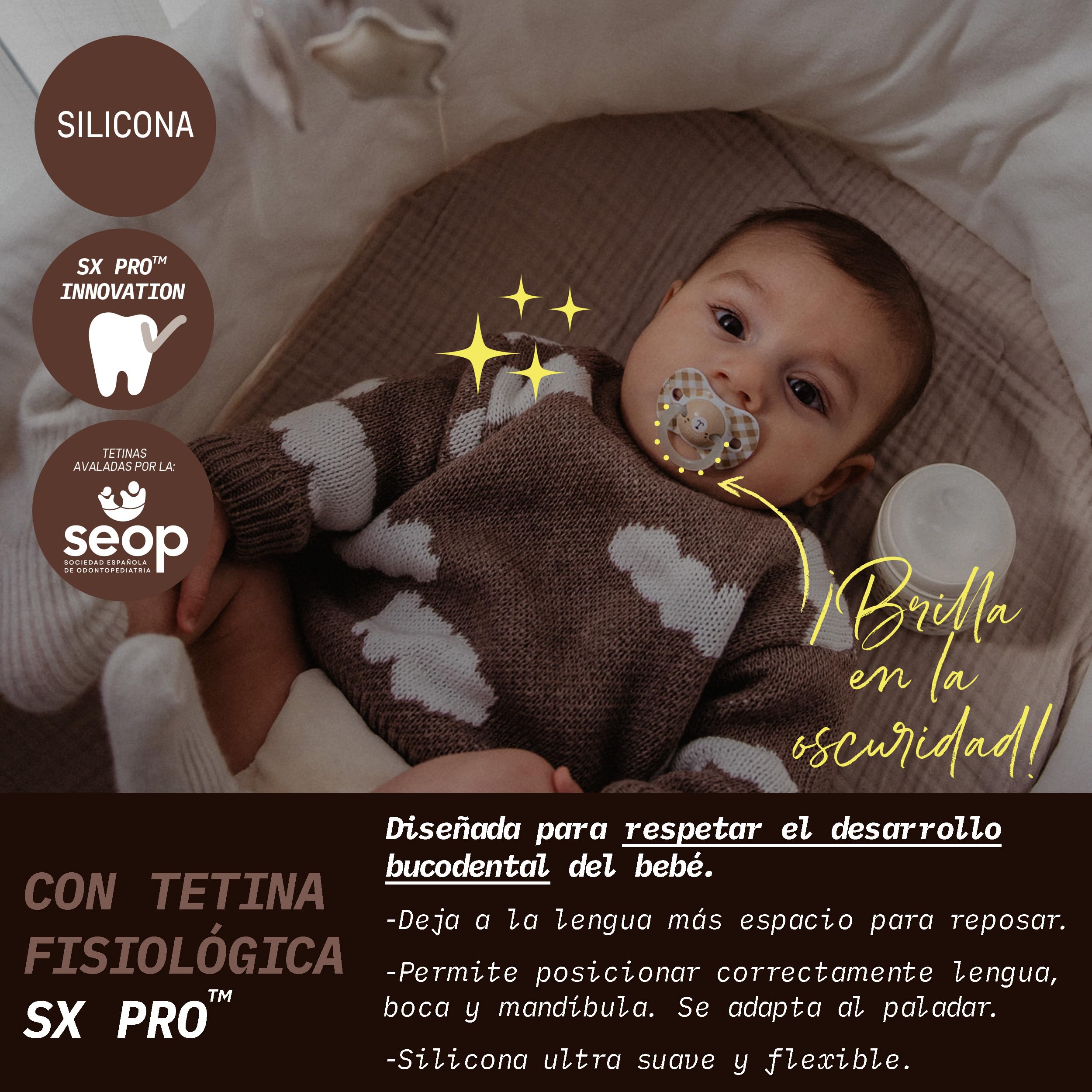 suavinex-ciucci-luminosi-2-pezzi-0-6-mesi-tettarella-simmetrica-sx-pro-in-silico image 2