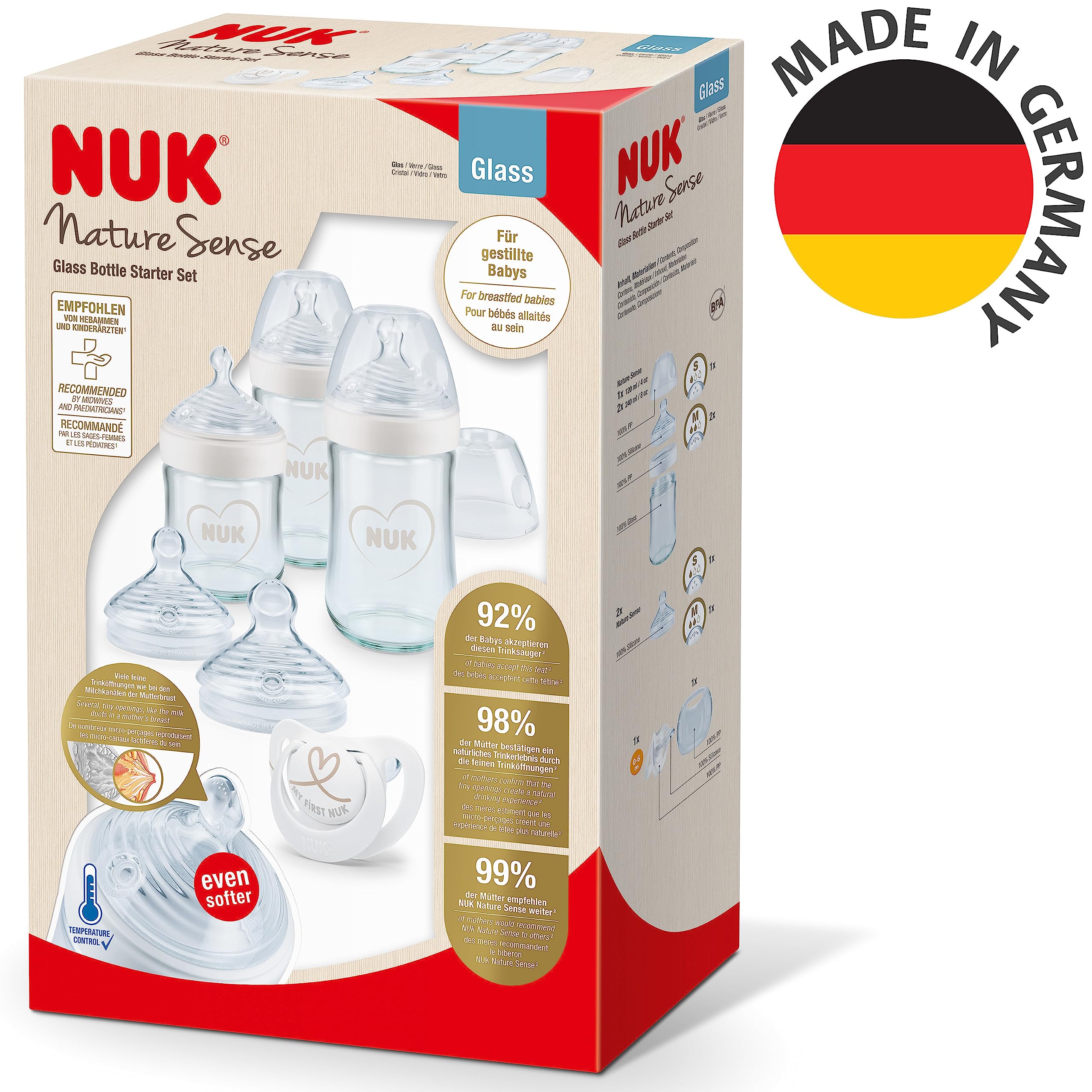 nuk-nature-sense-starter-set-biberon-in-vetro-7-pezzi-0-18-mesi-tettarella-in-si image 7