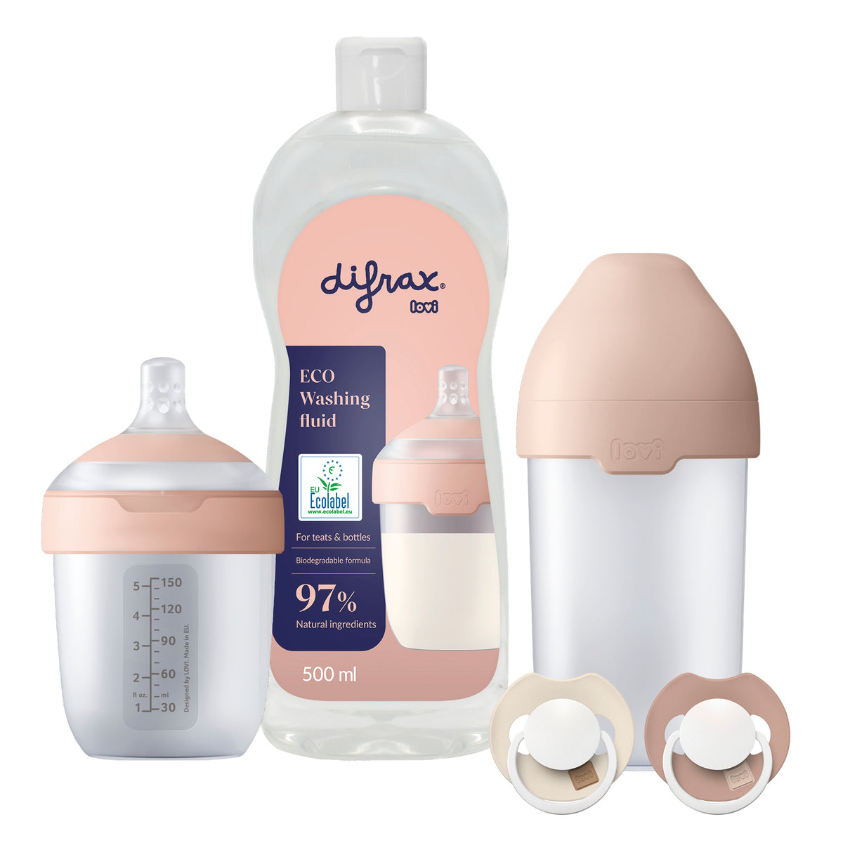 difrax-lovi-born-starterset-neonato-con-2-biberon-mammafeel-150-ml-e-250-ml-2-ci image 1