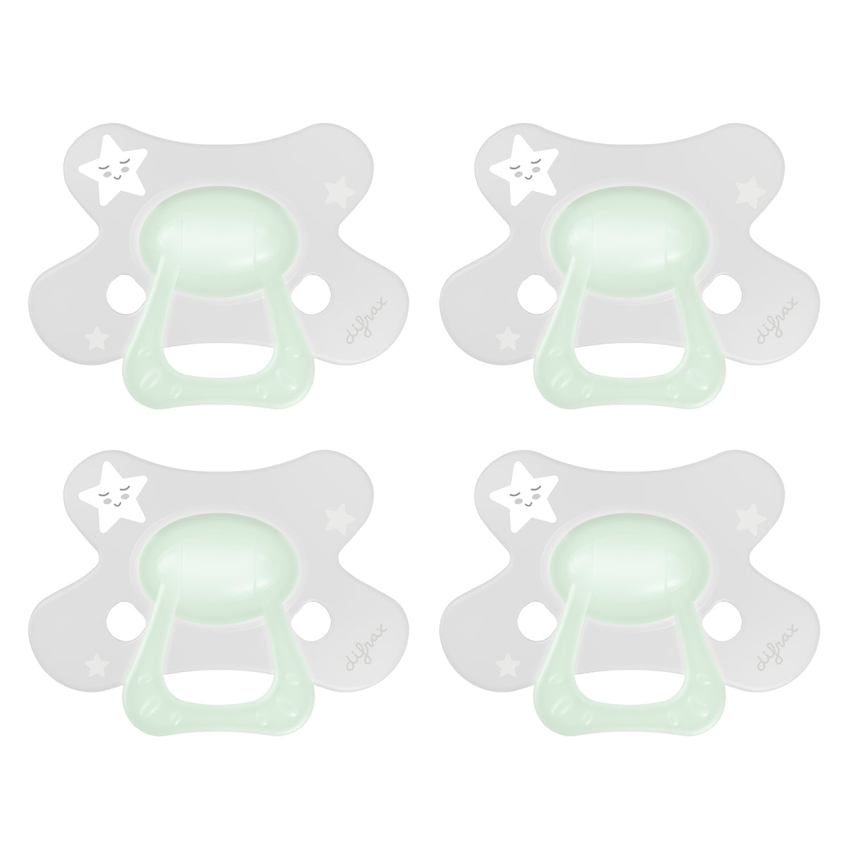 difrax-ciuccio-natural-12m-glow-in-the-dark-4-pezzi image 1