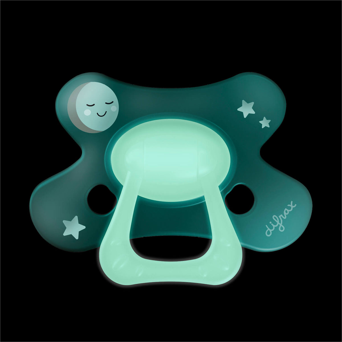 difrax-natural-glow-in-the-dark-succhietto-in-silicone-18-mesi-con-scudo-a-farfa image 3